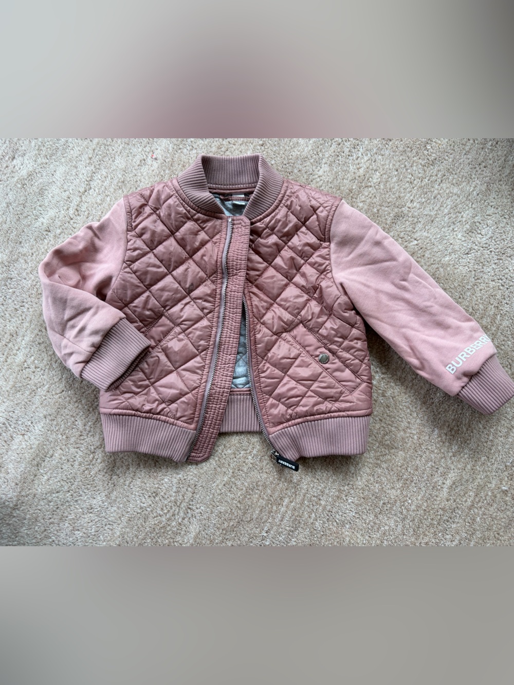 Burberry Kids Rose Quilted Bomber Jacket